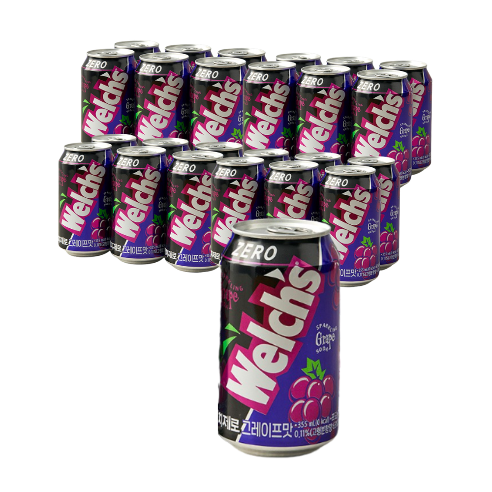 웰치스 제로 포도 355ml x24캔 탄산음료 - 상품 이미지