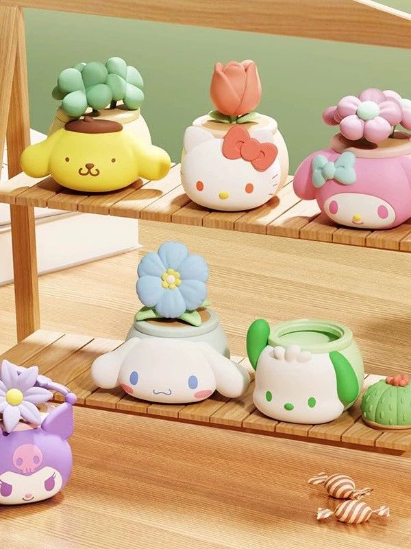 산리오 화분 피규어 장식 인테리어 귀여움 키티 시나모롤 포차코 마이멜로디 쿠로미 폼폼푸린 헬로키티 단일상품 - 상품 이미지
