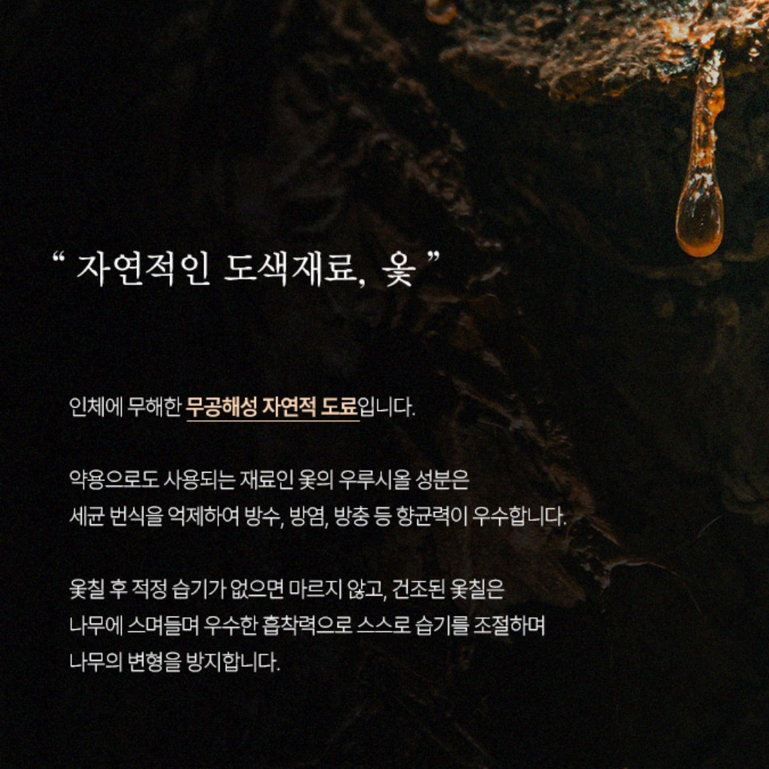1+1 천연 옷칠 원목 수저세트 부부 한식 우드 숟가락 젓가락 옻 수저 2인 세트 - 상세 이미지 3