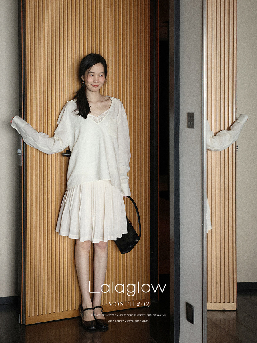 Lalaglow 플리츠스커트 a라인 플레어 미디스커트 봄치마 - 상품 이미지
