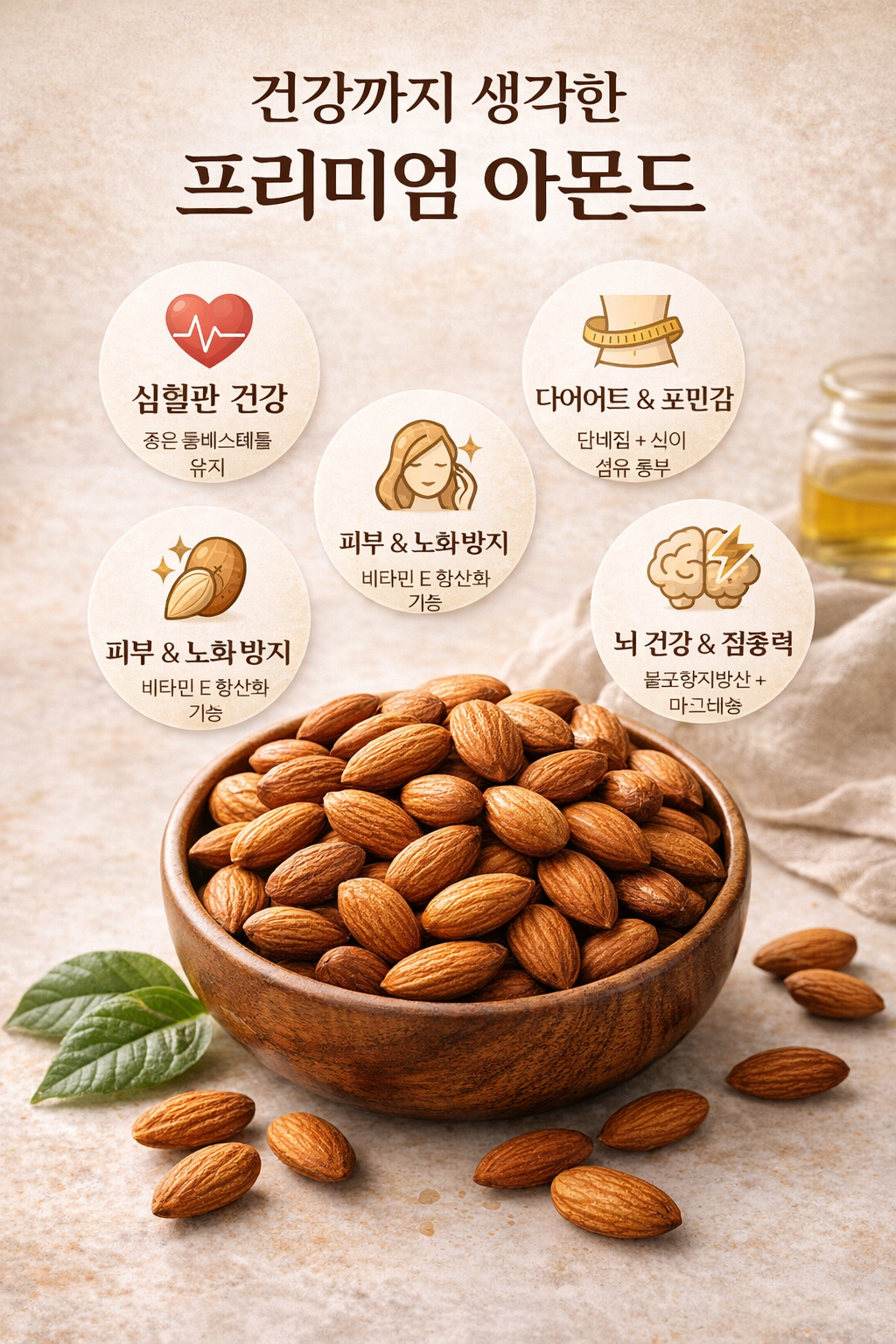 (견과류 모음)(16시이전 당일출고) (주)마름 프리미엄 견과류 하루견과 다양한 종류와 구성의 견과류 무염 볶은 아몬드, 20kg, 1개 - 상세 이미지 3