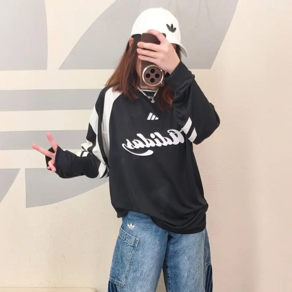 아디다스 하우스 오브 티로 롱 슬리브 긴팔 져지 티셔츠 블랙 JY7638 - 상세 이미지 2