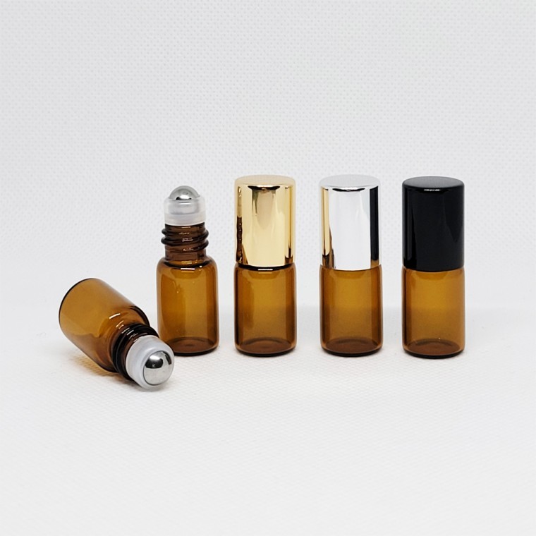 지니몰 갈색 유리 미니 롤온 공병 아로마 오일 향수 화장품 2ml - 상품 이미지