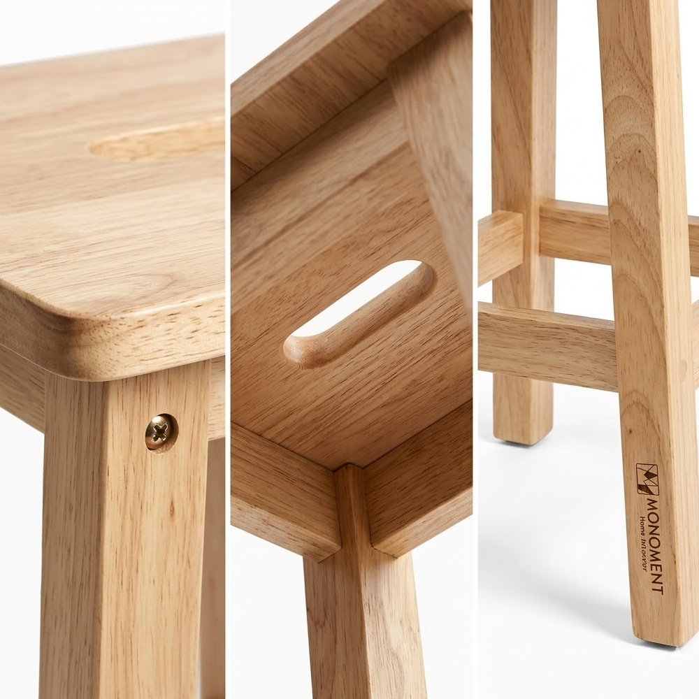 UH 원목 사각스툴 화분 화장대 스탠딩 식탁 보조의자