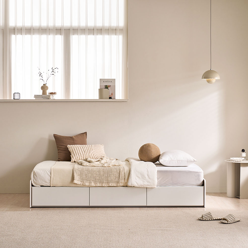 장인가구 토리노 헤드 3단 서랍형 원룸 침대 프레임 슈퍼싱글