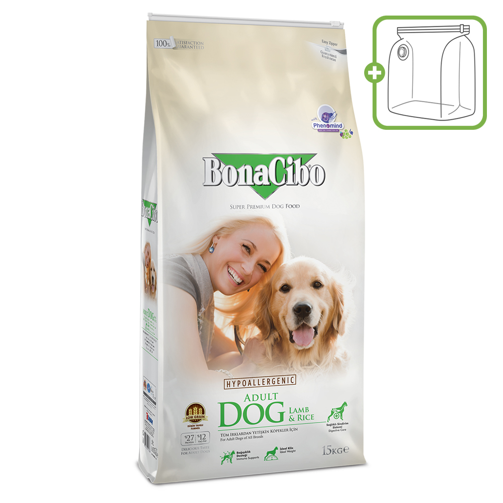 보나시보 어덜트 독 양고기+쌀, 15kg, 1개 - 상품 이미지