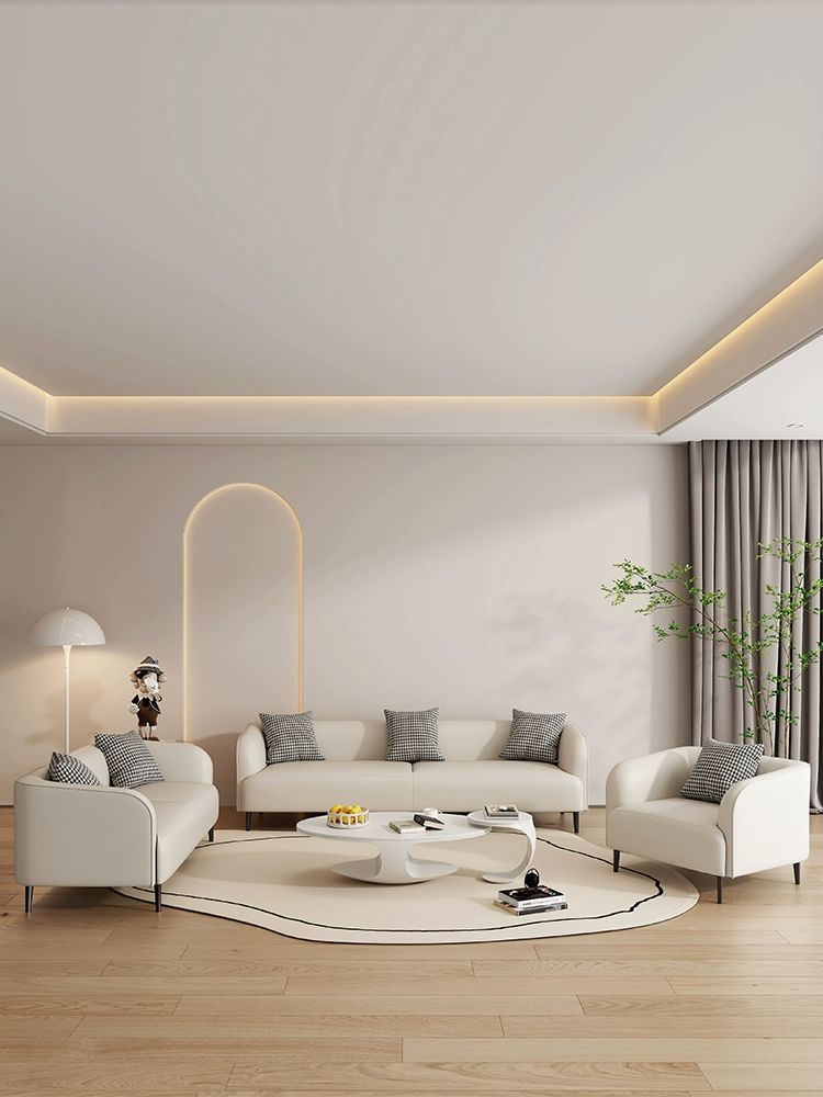 폭좁은쇼파 작은소파 거실 소형 모던 원룸 슬림 고급 캣 스크래치 가죽 밀키화이트 스몰 더블 118 - 상세 이미지 4
