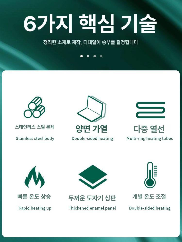전기그릴팬 전기 그릴 팬 팬용품 조리기 프레스 주방가전 바베큐 피자 스테이크 - 상세 이미지 2
