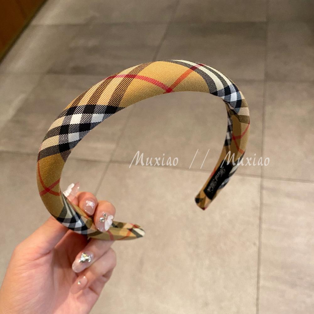 체크 헤어밴드 체크무늬 머리띠 패턴 빈티지 체크패턴 3cm - 상세 이미지 4