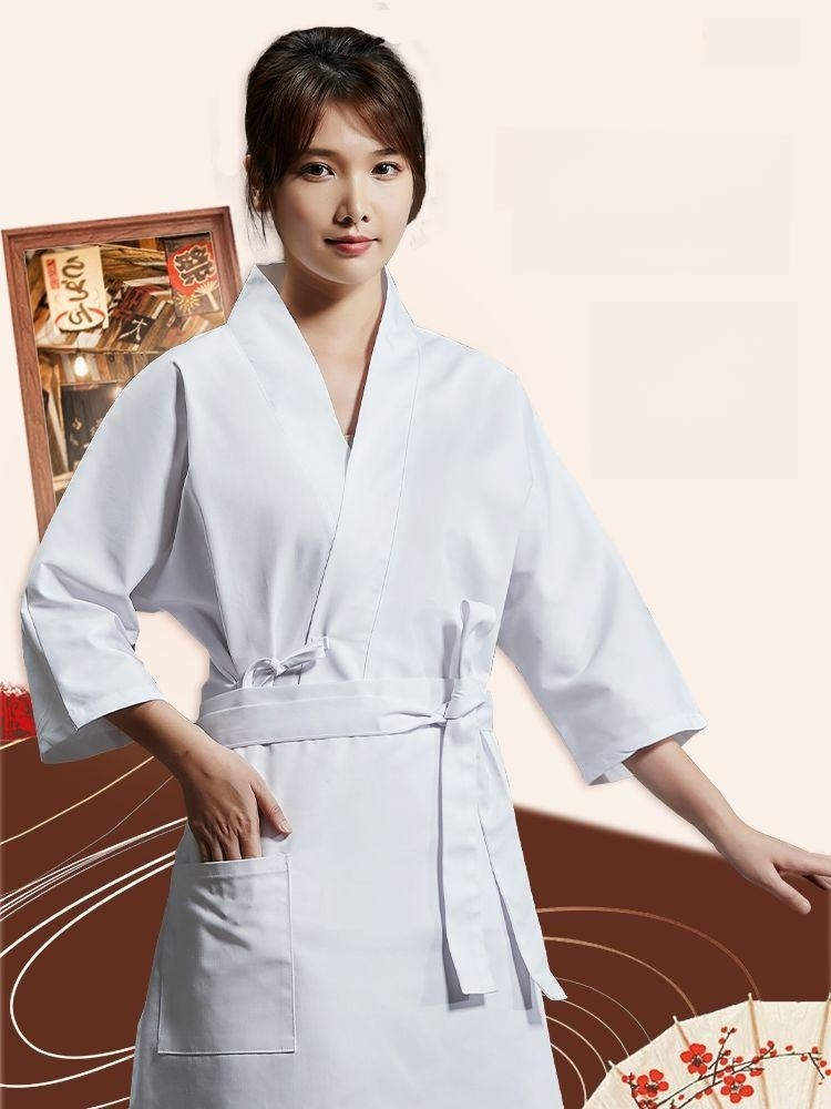 일식 유니폼 주방 웨이터 호텔 조리복 일본 이자카야 세트 화이트 M - 상품 이미지