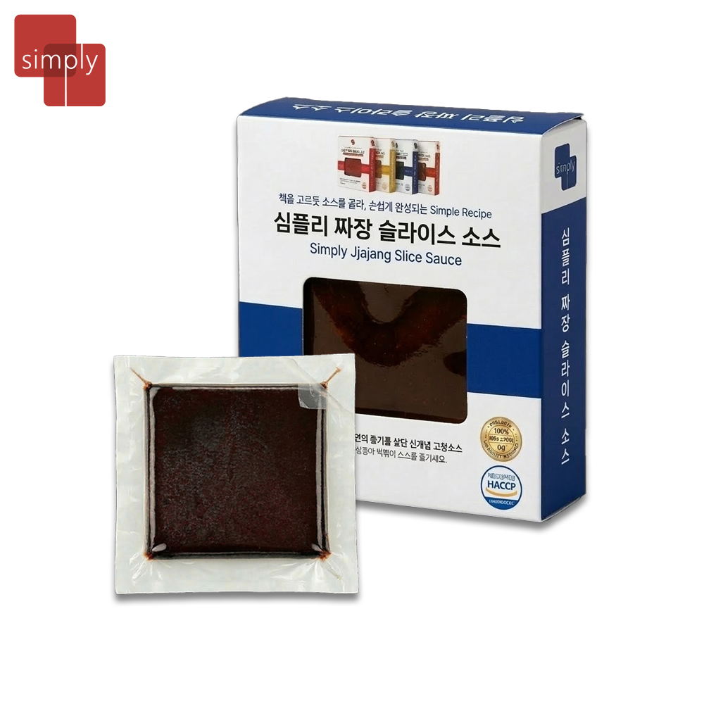 [무료배송] 심플리 슬라이스 소스 (8인분, 40g x 4개입) 짜장 (국산 쌀가루, 당근, 귀리), 160g, 1개 - 상품 이미지