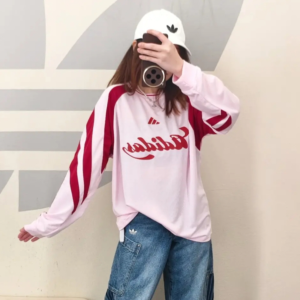 아디다스 하우스 오브 티로 롱 슬리브 긴팔 져지 티셔츠 핑크 JY7640 - 상세 이미지 2