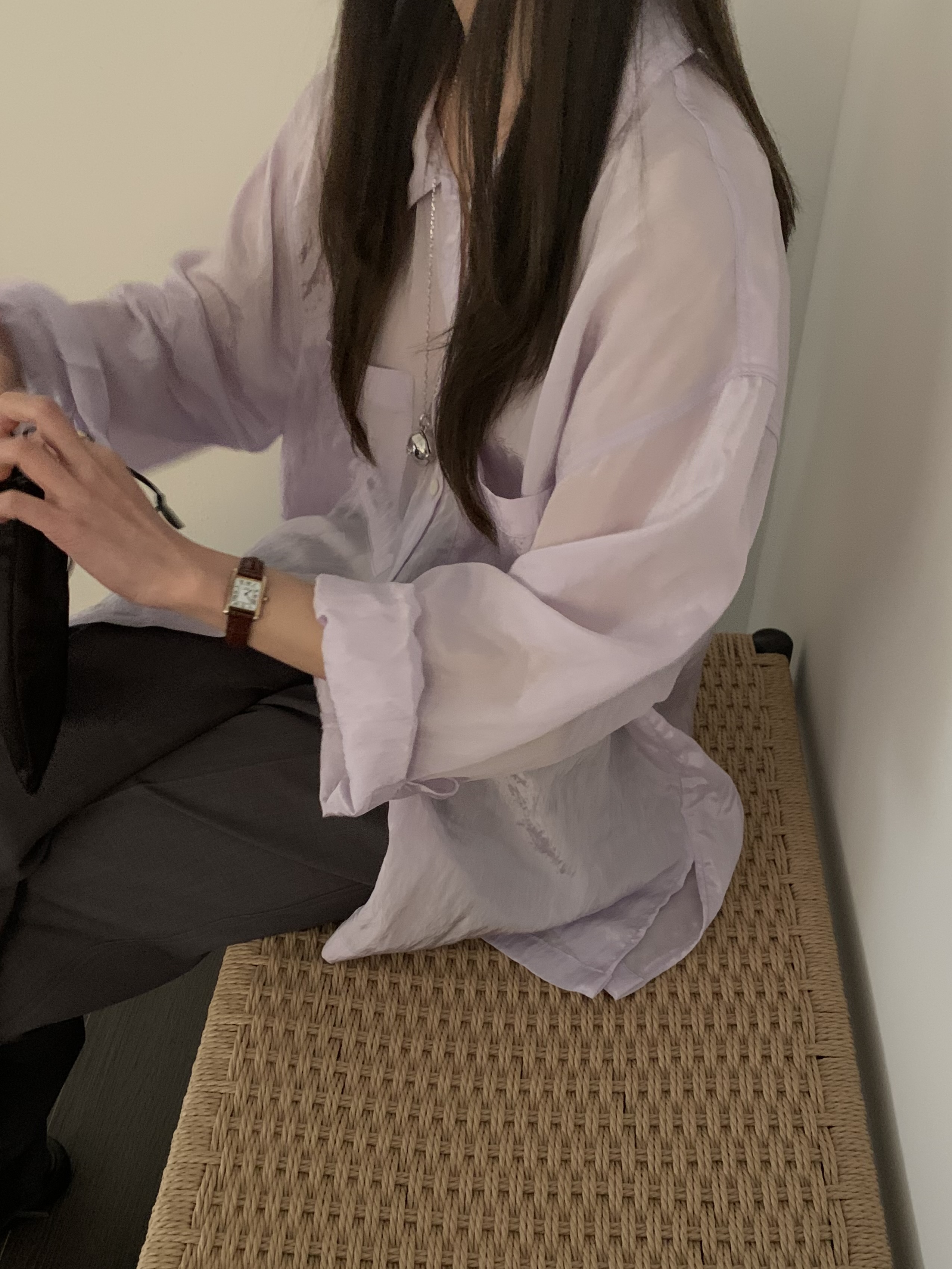 [일부당일] 바스켓 블랑 셔츠 실키 새틴 루즈핏 오버핏 가벼운 레이온 블라우스 (3c) 이미지 2
