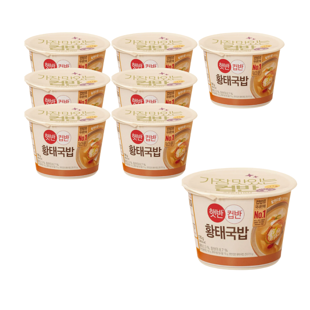 햇반 컵반 황태국밥(찰현미) 170g x8개 즉석밥 즉석국 - 상품 이미지
