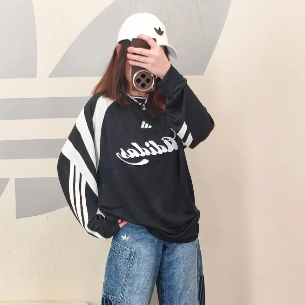 아디다스 하우스 오브 티로 롱 슬리브 긴팔 져지 티셔츠 블랙 JY7638 - 상품 이미지