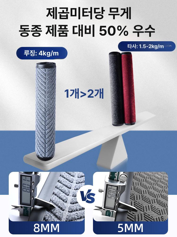 대형 업소용 방수 눈길 실외 발털이 미끄럼방지 논슬립 블랙그레이 기본 두께-부드러운 미세 8mm 120X150CM - 상세 이미지 4