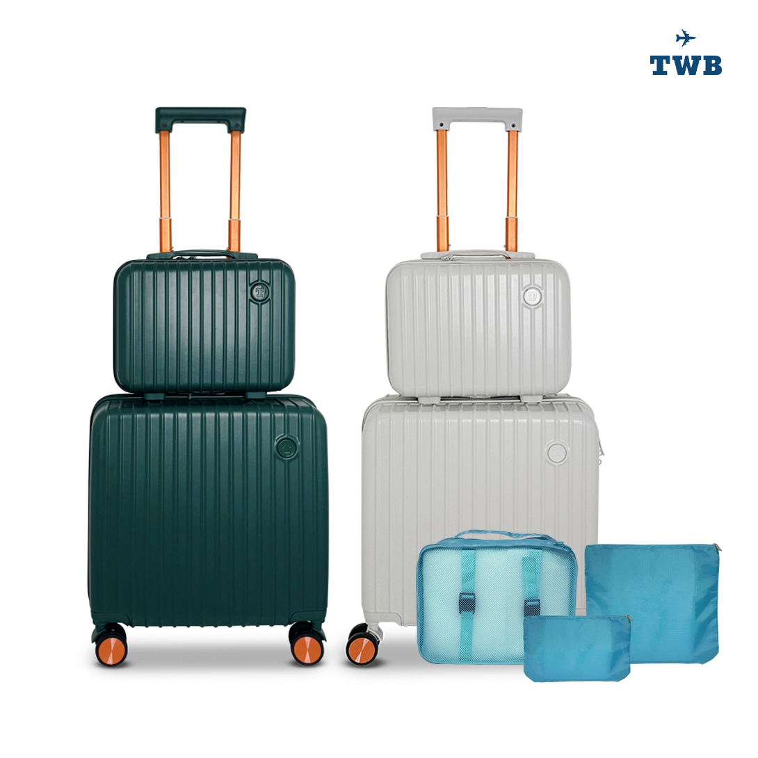 TWB 캐리어 여행용 기내용 18인치 14인치 캐리어 일체형 경량(여행용파우치 3종 포함) - 상품 이미지