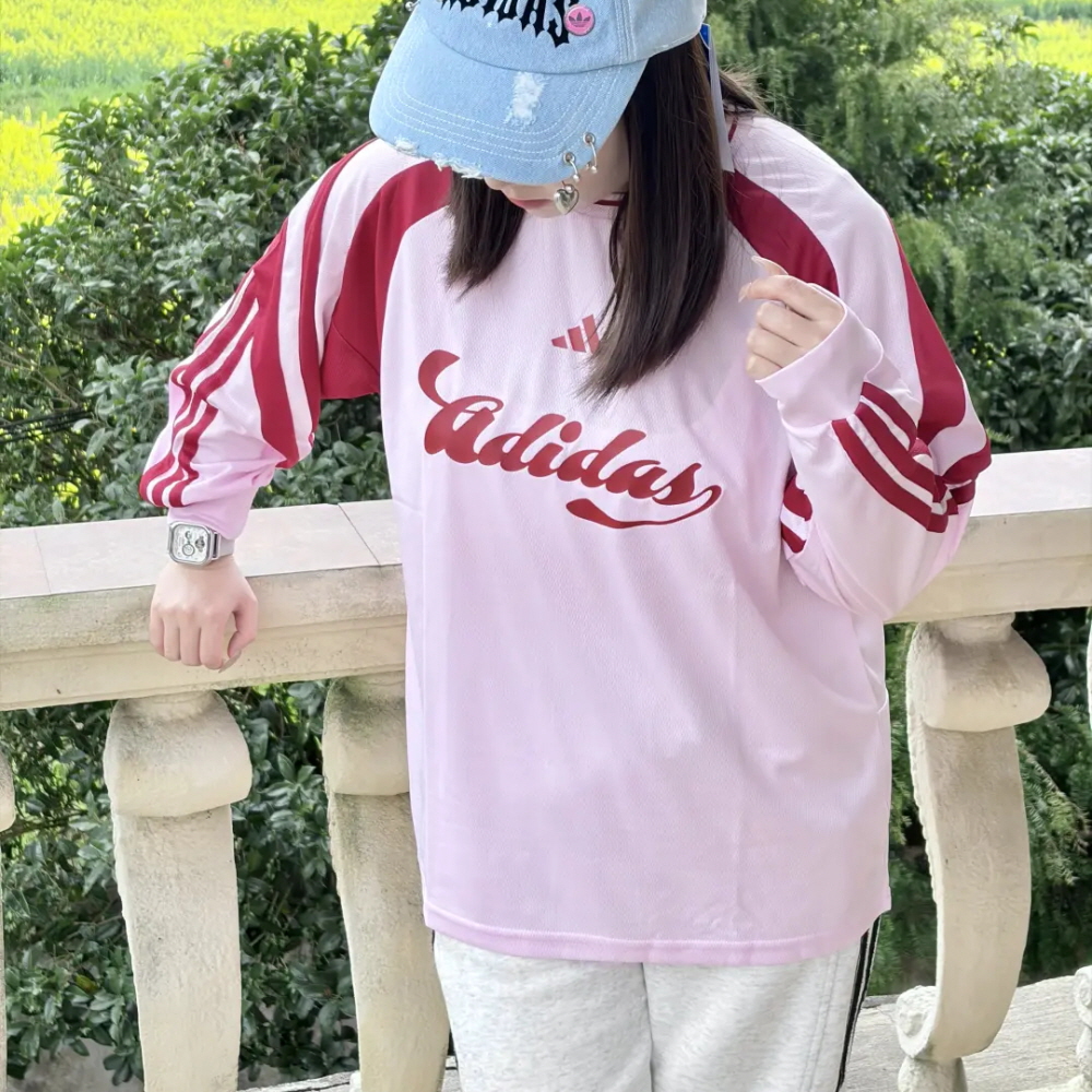 아디다스 하우스 오브 티로 롱 슬리브 긴팔 져지 티셔츠 핑크 JY7640 이미지 7