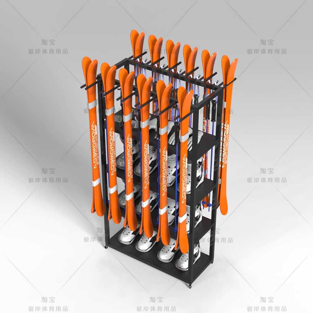 스키 장비 거치대 신발 보드 용 디스플레이 보관 진열대 130x40x180 - 상세 이미지 3