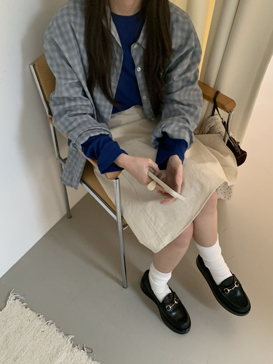 [일부당일] 바스켓 엘더 하프 스커트 미디 플레어 A라인 언발치마 (2c) - 상세 이미지 2