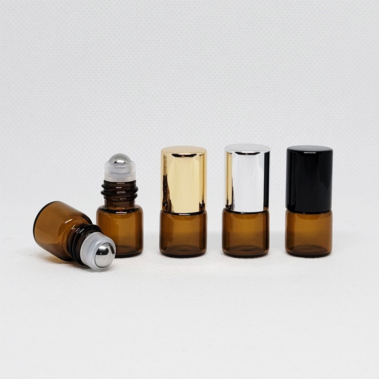 지니몰 갈색 유리 미니 롤온 공병 아로마 오일 향수 화장품 1ml - 상품 이미지
