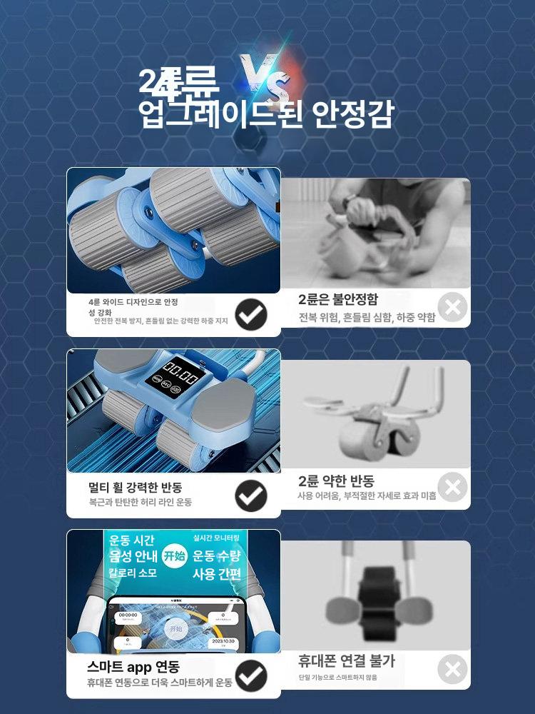 팔꿈치 지지 복부 탄력바퀴 플랭크 단련 2025 1단계 탱크 G 모델 블루 B - 상세 이미지 2