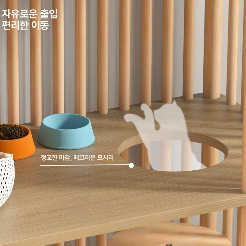 고양이격리장 원목 케이지 복층 홈 실내캣빌라 폐쇄형 대형 2단 - 상세 이미지 3