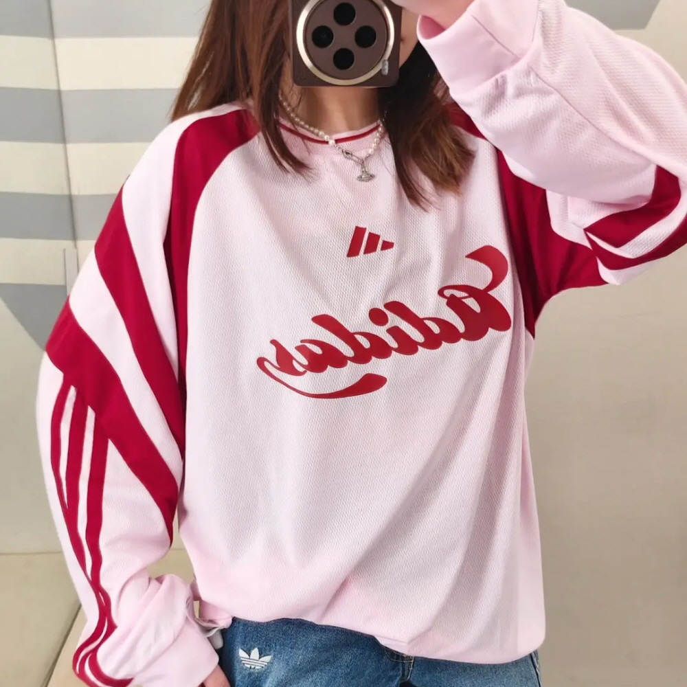 아디다스 하우스 오브 티로 롱 슬리브 긴팔 져지 티셔츠 핑크 JY7640 - 상세 이미지 3