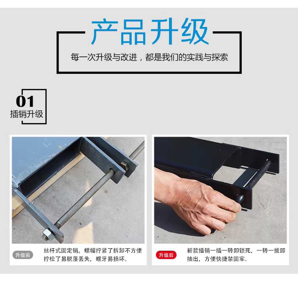 지게차 보조발 덧발핀 연장 포크 철제 이빨 커버 1/1.5톤 1.6m - 상세 이미지 5