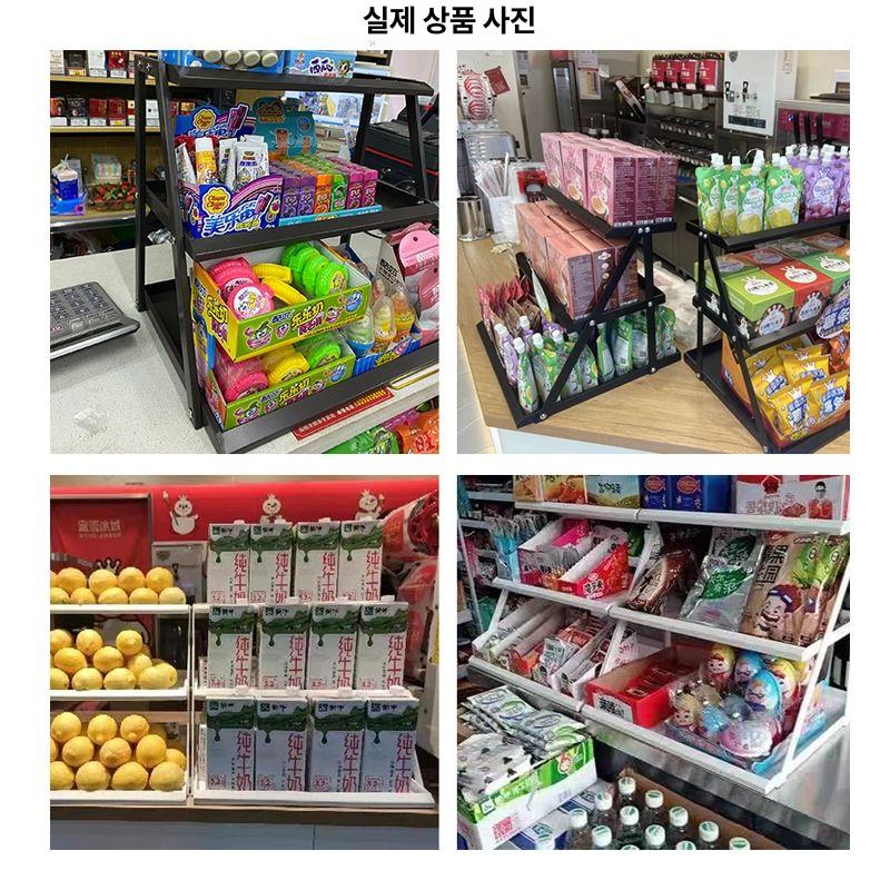 편의점 3단 과자 카운터 바 슈퍼마켓 진열대 랙 스낵 [화이트소형] 45 길이x33 너비x40 높이 - 상세 이미지 3