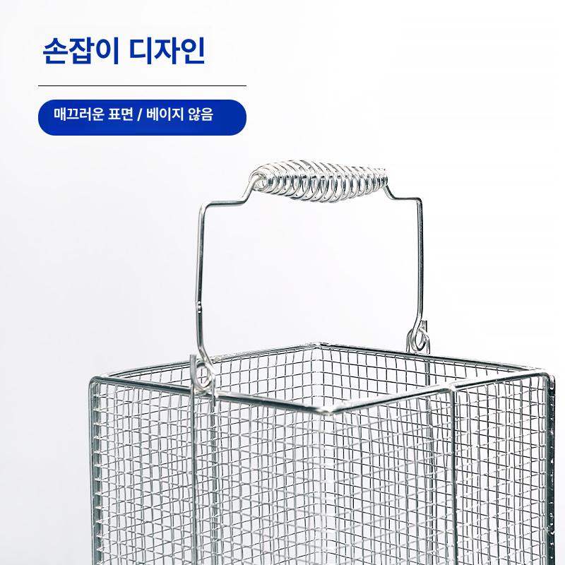철망바스켓 과일 수납 철제 바구니 뉴 손잡이 원형 경제형 15x15cm (원형) - 상세 이미지 4