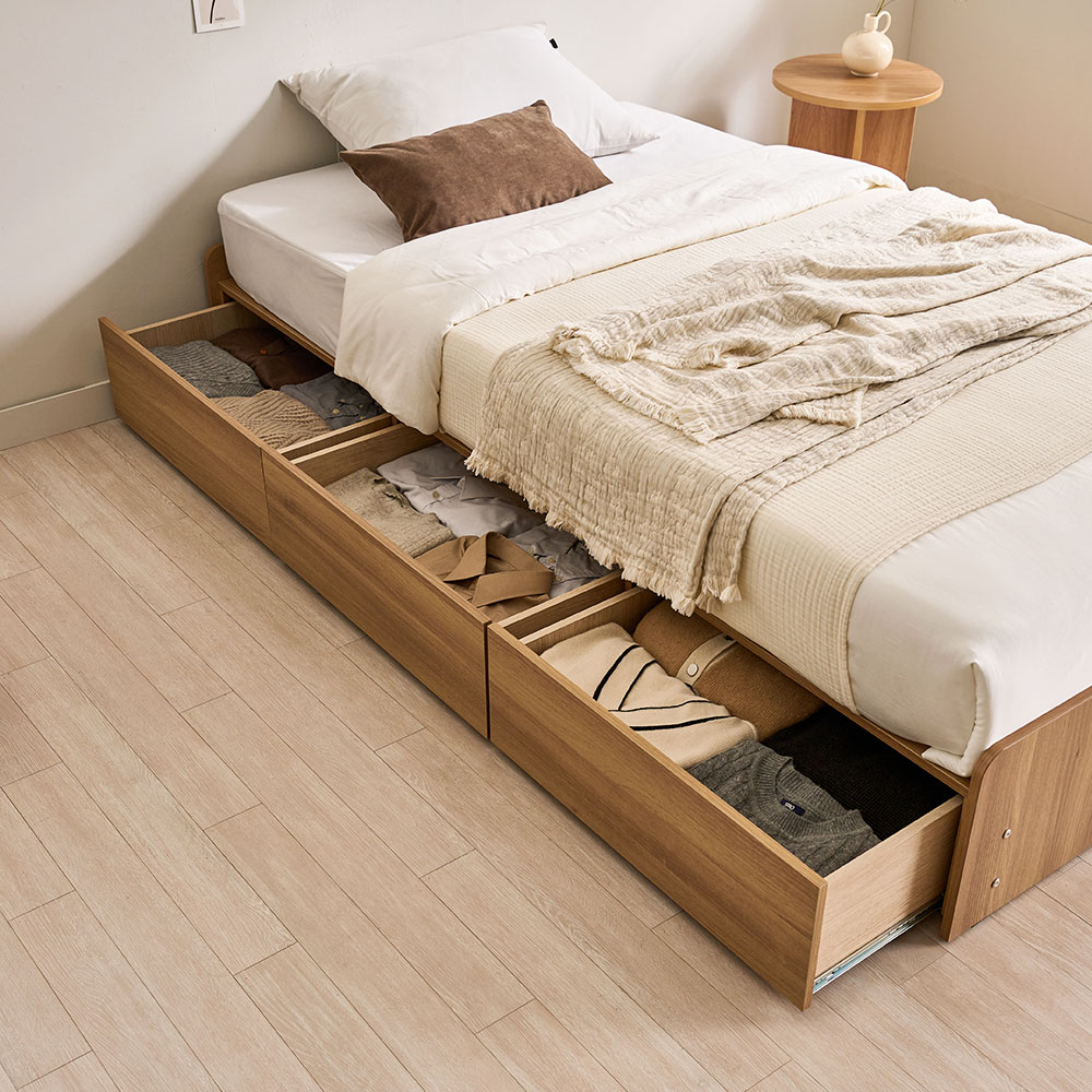 장인가구 토리노 헤드 3단 서랍형 원룸 침대 프레임 슈퍼싱글