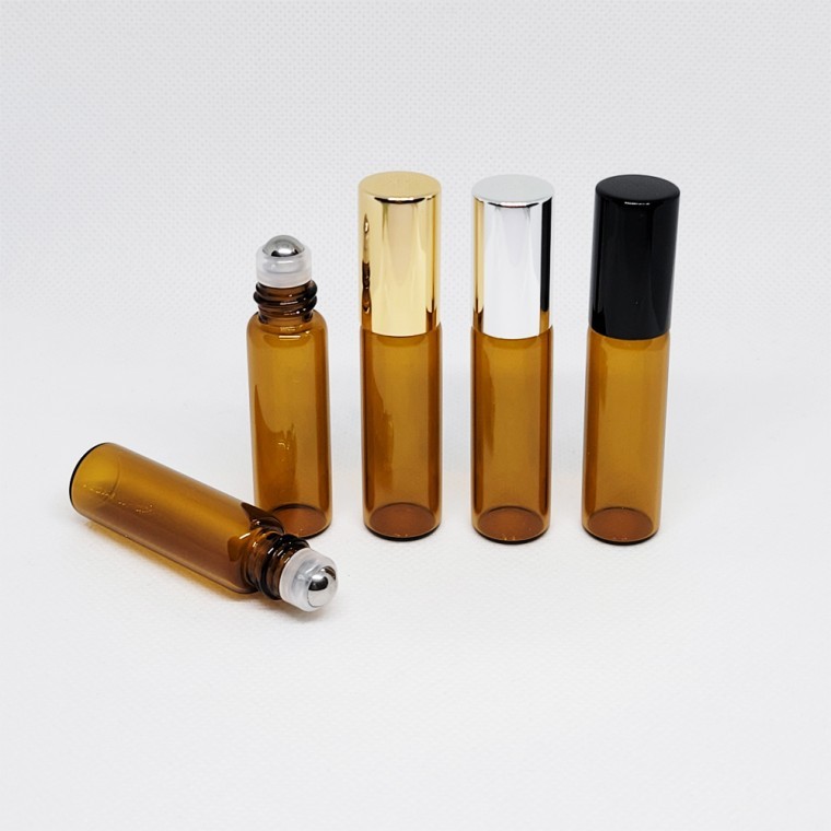 지니몰 갈색 유리 미니 롤온 공병 아로마 오일 향수 화장품 5ml - 상품 이미지