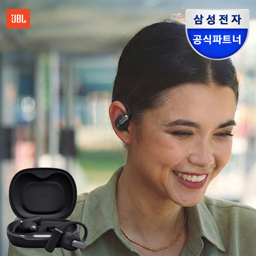 삼성공식파트너 JBL SENSE PRO 귀걸이 오픈형 러닝 무선 이어폰 블랙