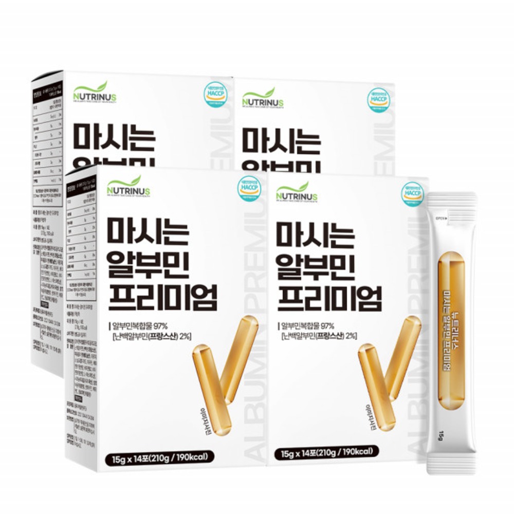 뉴트리너스 마시는 알부민 프리미엄 마시는 파워맥스 부스터 실크 파워샷 14포, 4개 - 상품 이미지