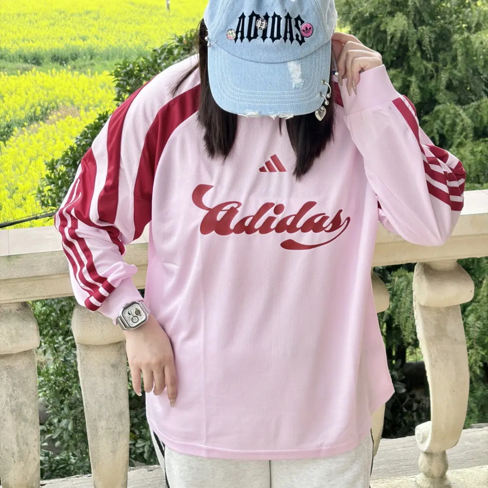 아디다스 하우스 오브 티로 롱 슬리브 긴팔 져지 티셔츠 핑크 JY7640 이미지 6