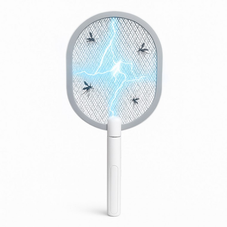 해충킬러 이지 전기모기채 충전식 해충퇴치 라켓 강력 LED 배터리포함 - 상품 이미지
