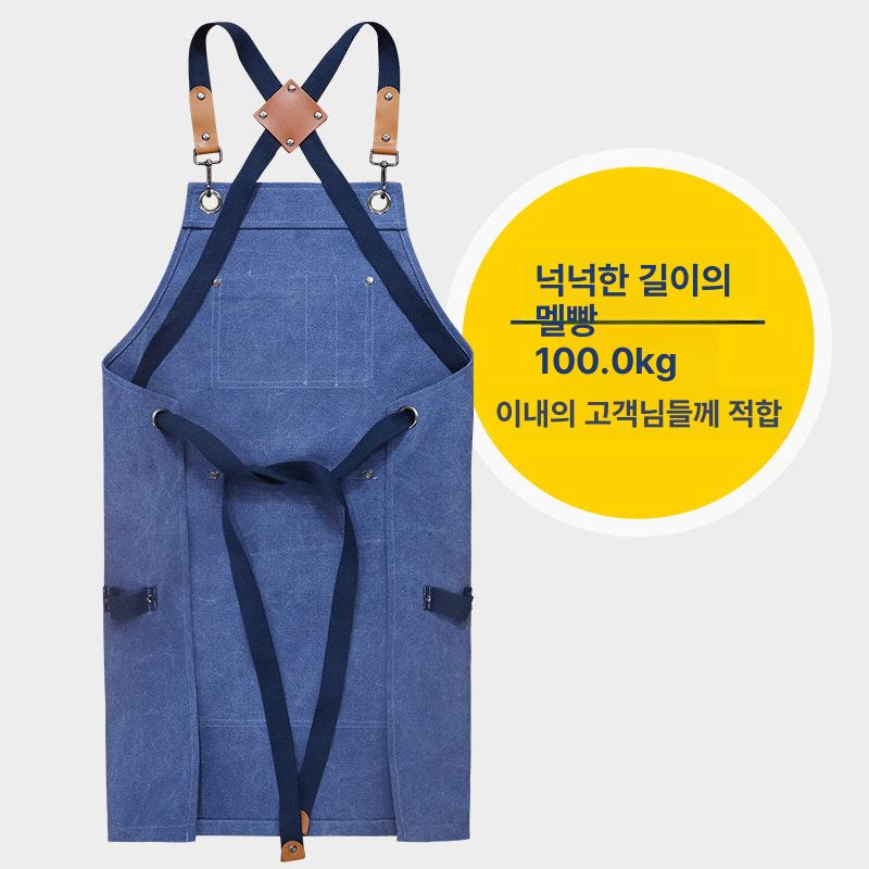정원 공방 목수 작업 앞치마 카페 데님 그레이 - 상세 이미지 4