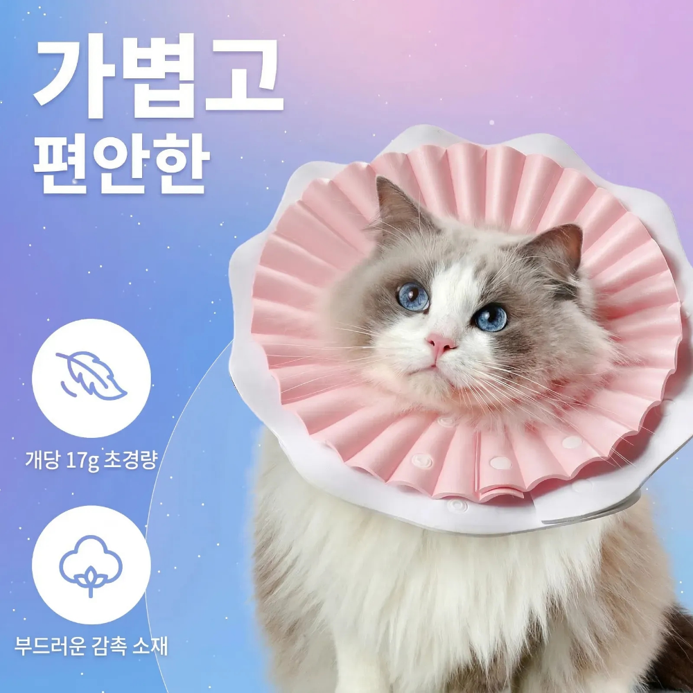 1+1 맥길이네 고양이 넥카라 초경량 방수 오가닉 EVA 중성화 수술 깔때기 2종 세트 이미지 7