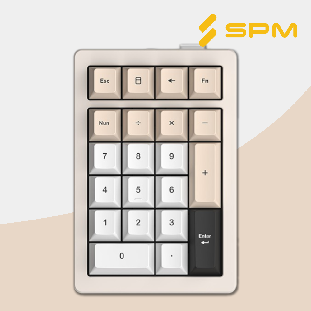 [무선] SPM AL21W 풀알루미늄 숫자 키보드 넘 넘버 아이보리, 저소음 목새축 - 상품 이미지