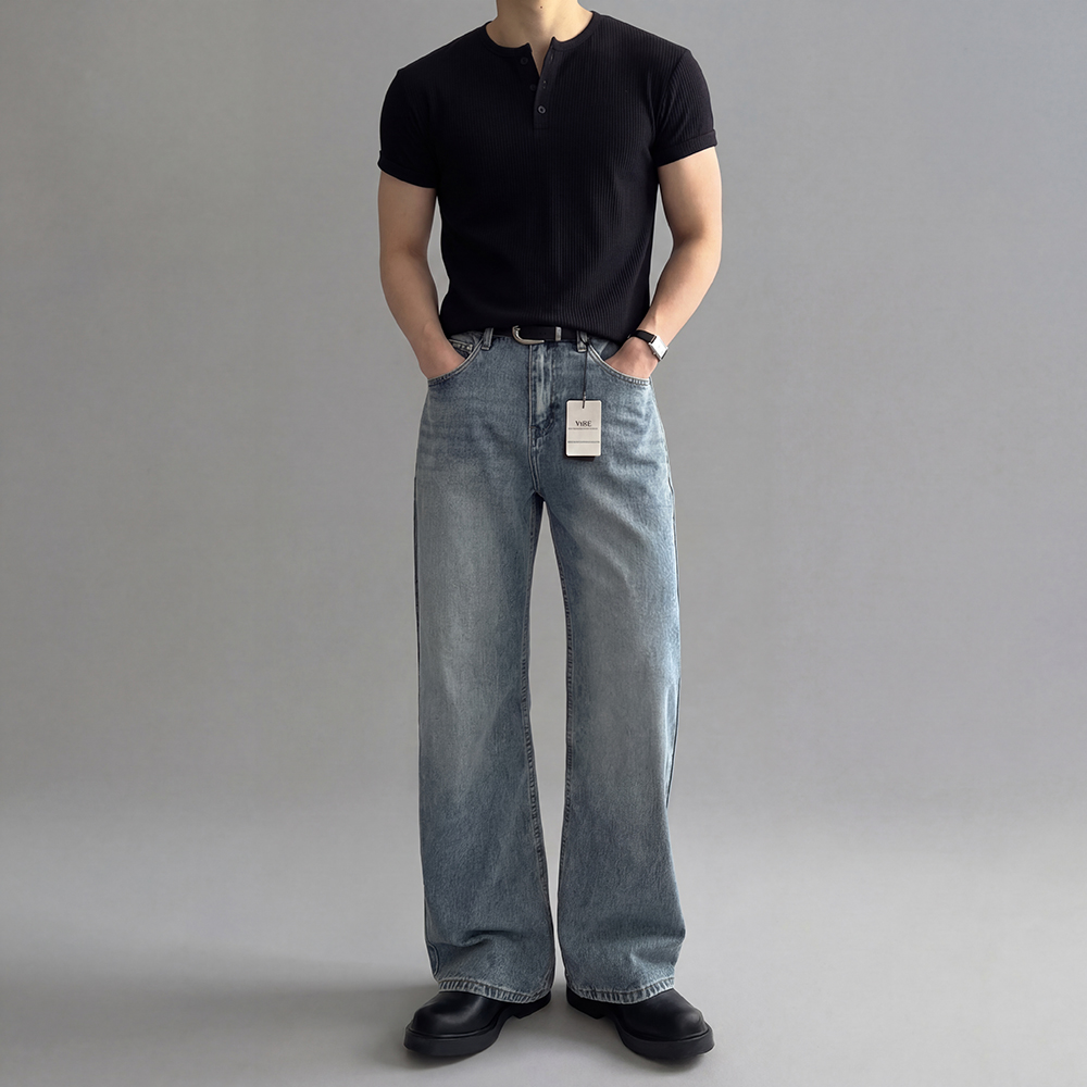 헨리넥반팔 머슬핏반팔 남자크롭반팔 이미지 6