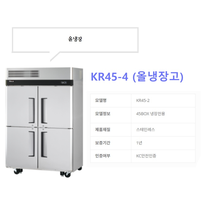 업소용냉동고 1175L 식당 영업용 올냉동 간냉식 45박스 대형냉동고 KF45-4 - 상세 이미지 5