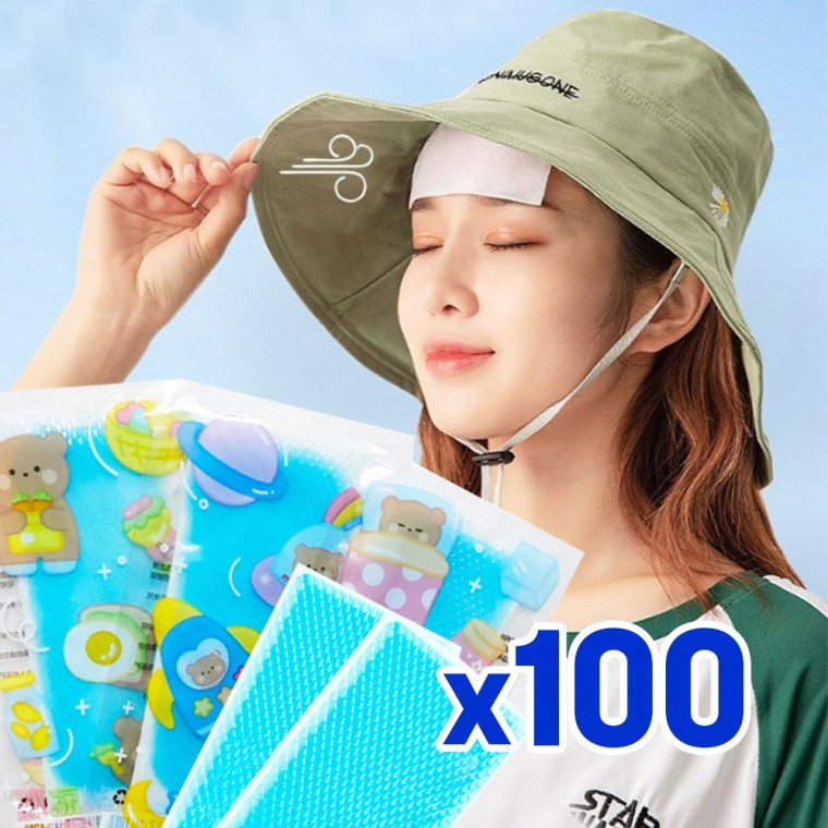 100개 붙이는 아이스 쿨패치 쿨링패치 냉각패치 냉각시트 해열패치 - 상품 이미지