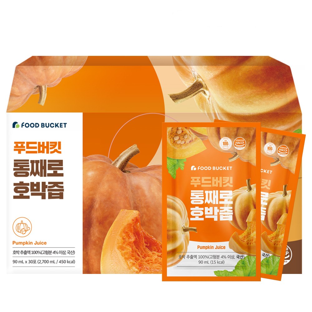 푸드버킷 저온가공 국산호박100% 늙은 호박즙 30포, 1개 제품 이미지