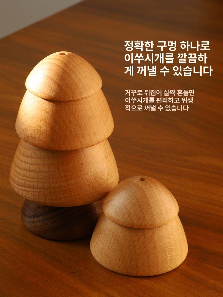 고급스러운 원목 우드트리 이쑤시개통 요지통 내추럴우드 작은 나무 - 상세 이미지 3