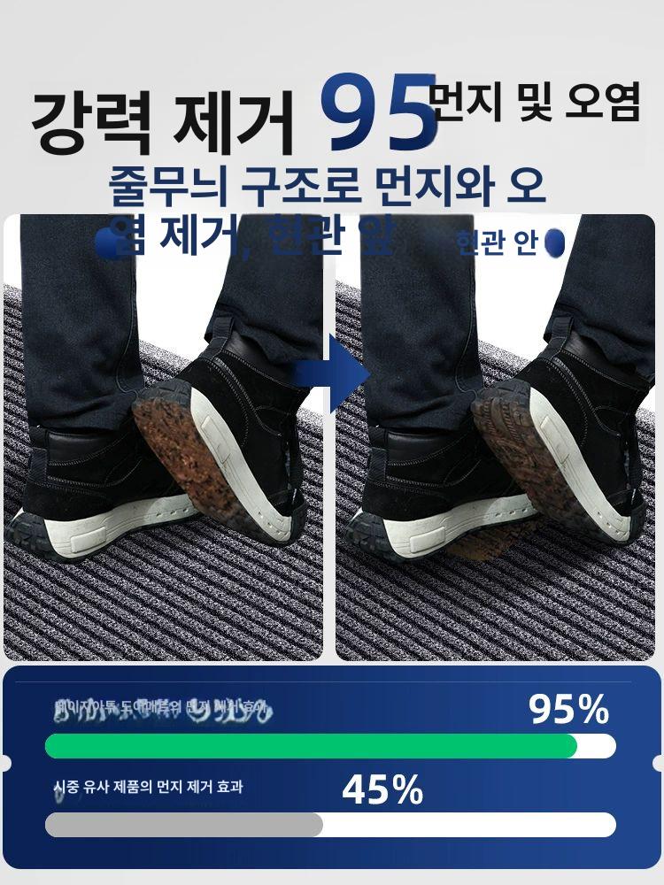 외부발매트 호텔 현관 출입문 업소용 미끄럼방지 실외 클래식 스트라이프 그레이 90x150cm - 상세 이미지 3
