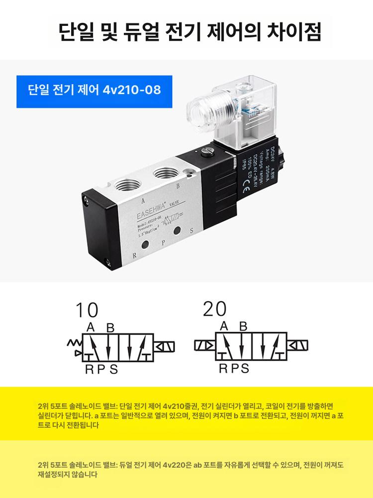 공압 밸브 컨트롤러 08 시리즈 4V 4V220-08 [AC220V] - 상세 이미지 2