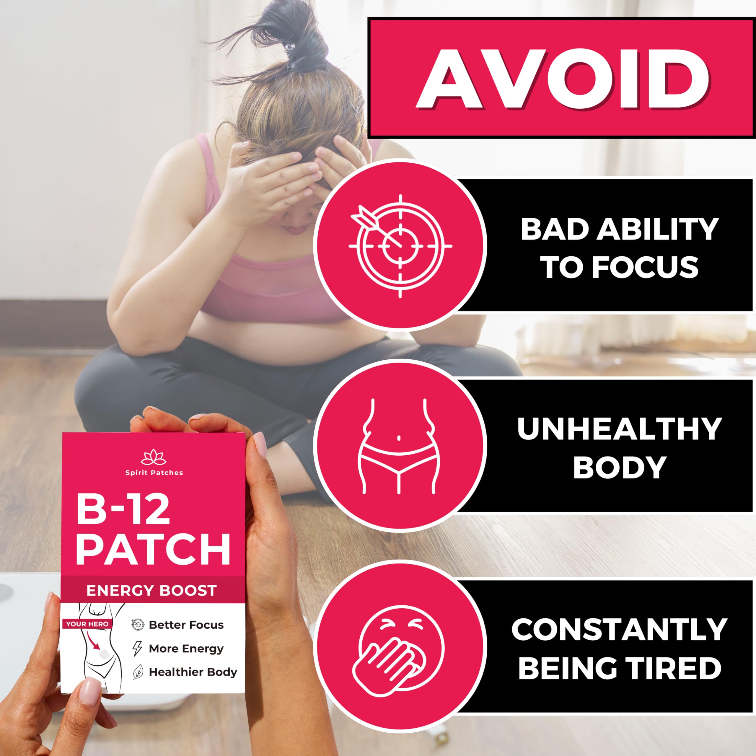 B12 패치 72개 – 여성용 천연 비타민 패치, 활력, 집중력 지원 - 상세 이미지 2