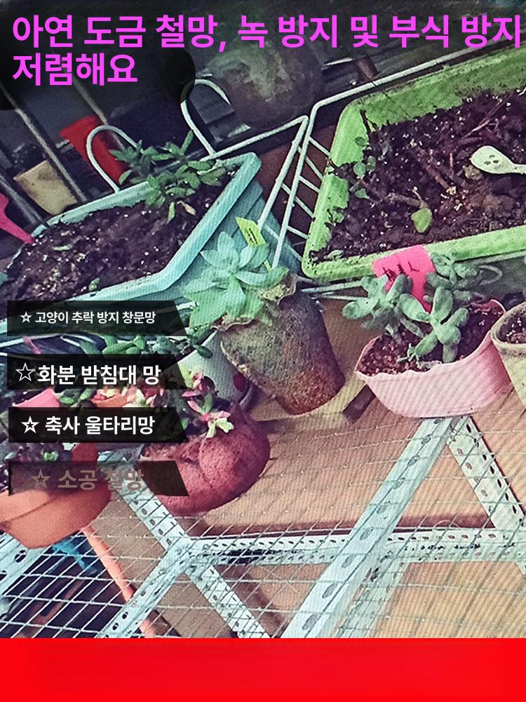 바닥네트망 철망 그리드 낙엽방지망 격리망 보호 매쉬망 50cm 1.3cm 0.8mm 비둘기 토끼 꽃 - 상세 이미지 4