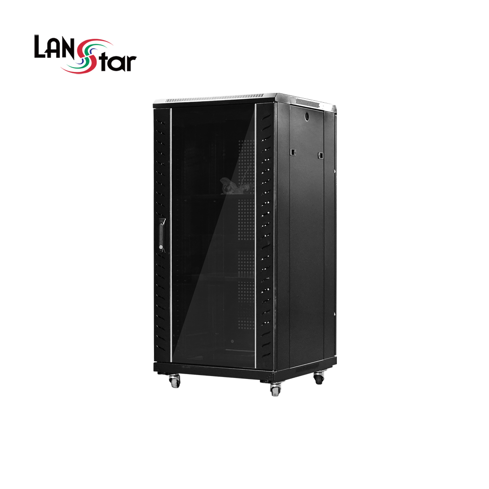 랜스타 LS-1200HQ 고급형 허브랙 검정 24U 1200x600x600 통신랙 국제규격 - 상품 이미지